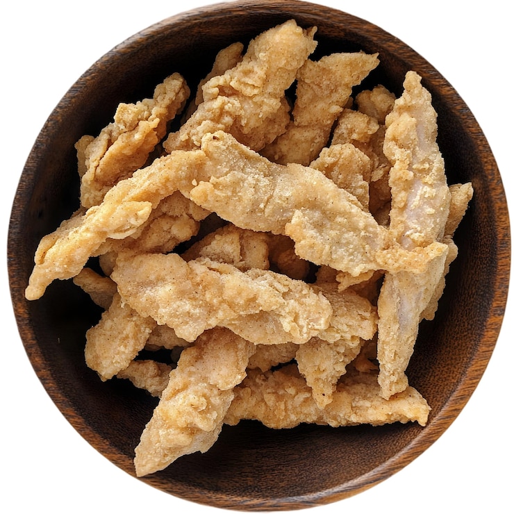 PSD las tiras de pollo frito y crujiente