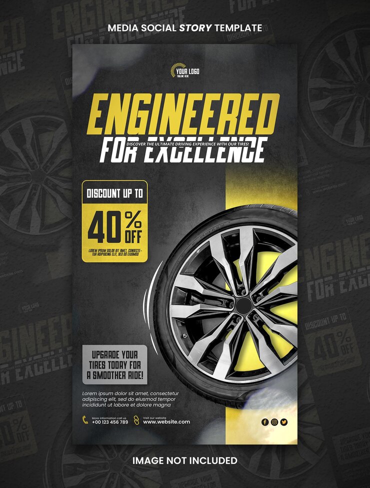 PSD tire up your vehicle media estampa de publicación de historias sociales para los medios de comunicación