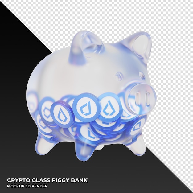 Tirelire En Verre Lisk Lsk Avec Illustration 3d De Pièces Cryptographiques