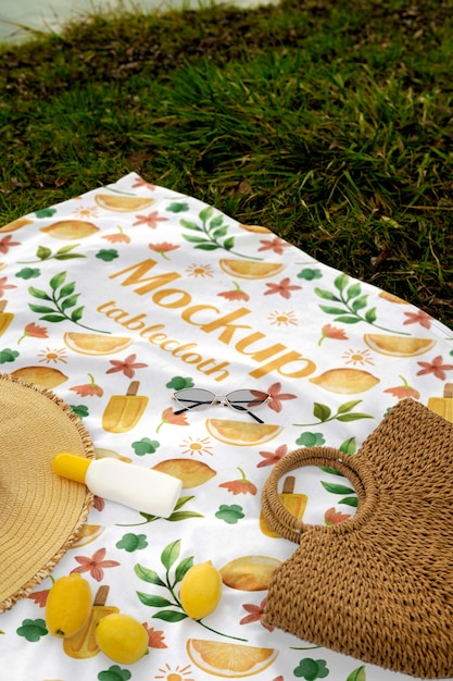 Tischdeckentextil für picknick auf dem boden