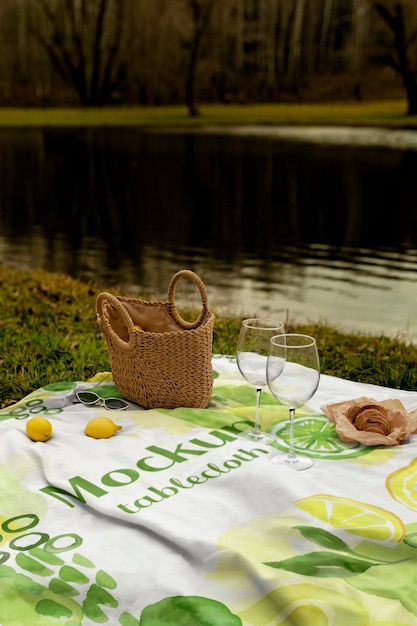 Tischdeckentextil für Picknick auf dem Boden