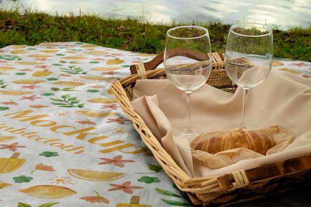 Tischdeckentextil für picknick auf dem boden