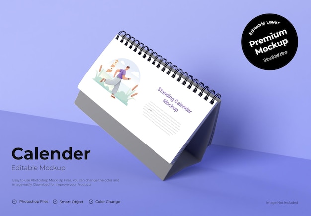 Tischkalender-Mockup-Design Premium Psd