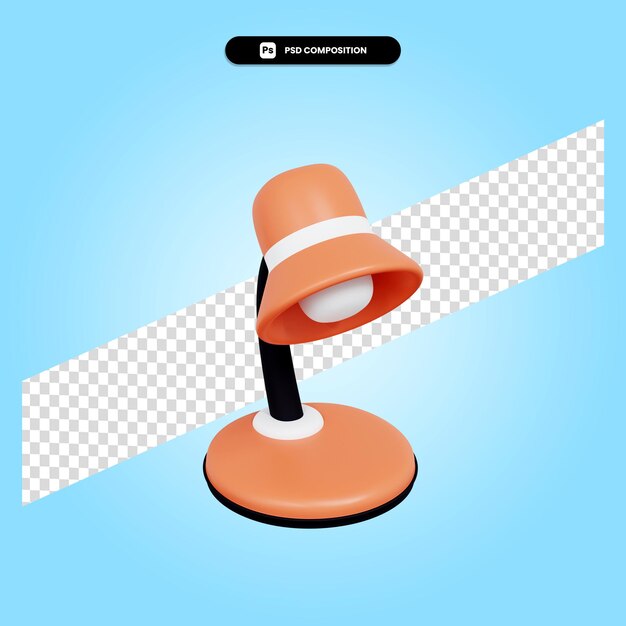 Tischlampe 3D-Render-Darstellung isoliert
