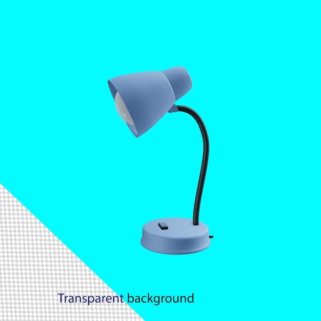 Tischlampe blau hochwertige 3D-Darstellung mit transparentem Hintergrund