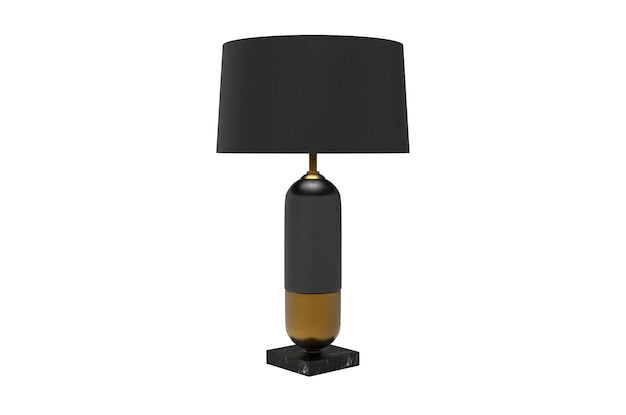 Tischlampe mit Schirm 3D-Rendering isoliert auf weißem Hintergrund
