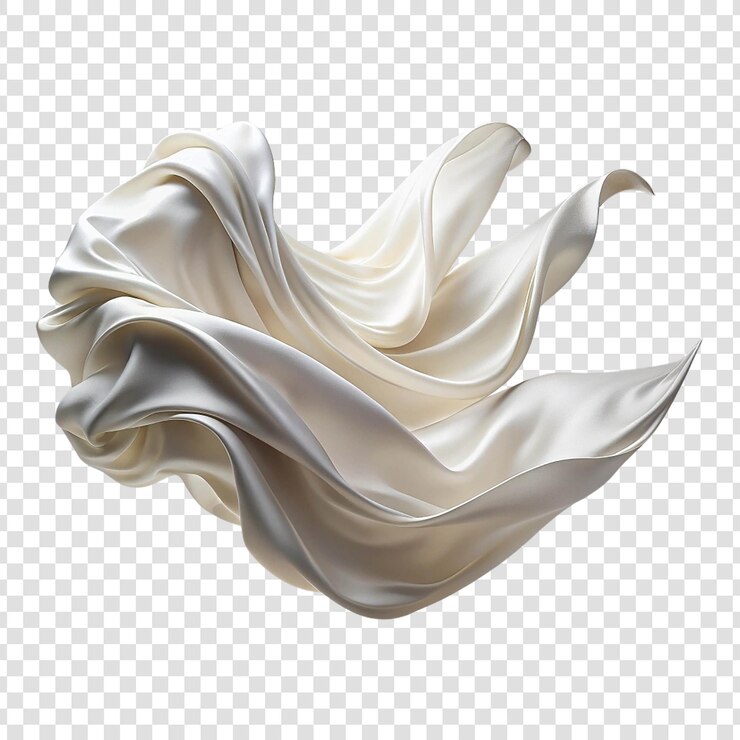 PSD un tissu de soie blanche élégant en mouvement