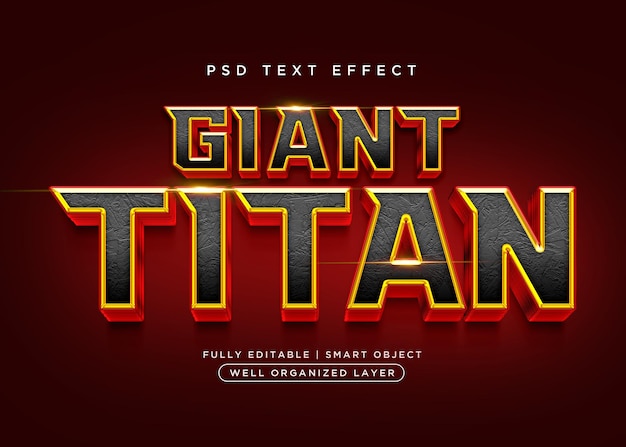 Titan-texteffekt im 3d-stil