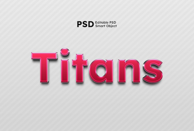 titans 3d editable text effect