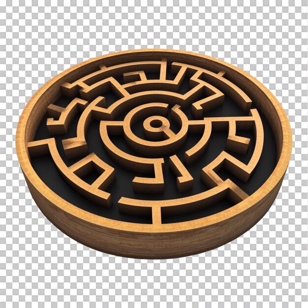 Titled Labyrinth set against a transparent background featuring a complex maze structure