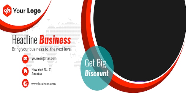 Titolo Banner aziendale con logo e offerta di sconto