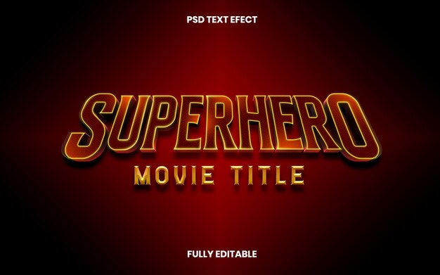 Titolo del film di supereroi Effetto testuale