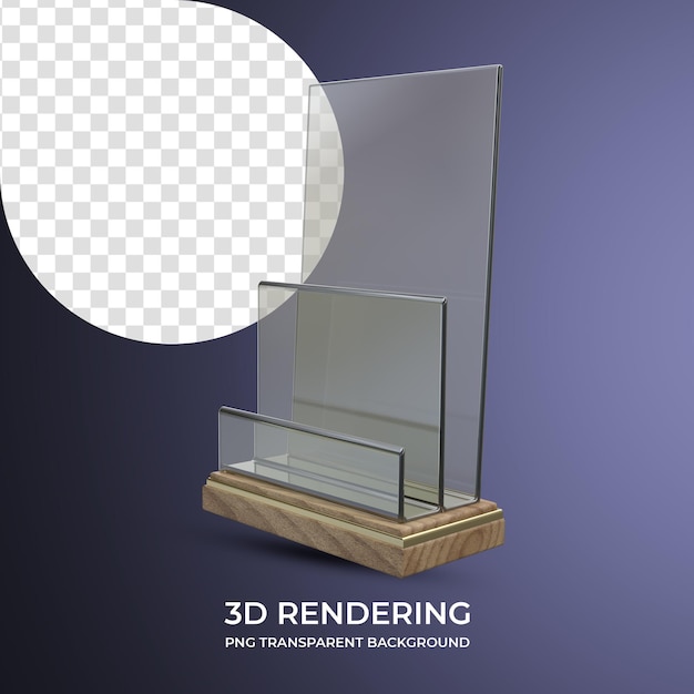 titular de folleto representación 3d fondo transparente aislado