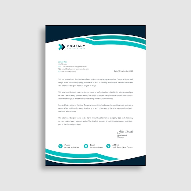 Título de carta de una empresa moderna