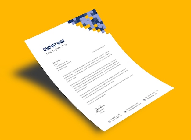 Título de carta oficial corporativo diseño minimalista 3D corporativo moderno creativo abstracto profesional LH