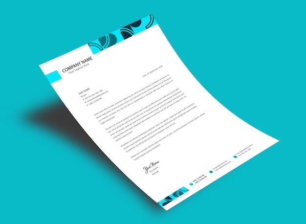 Título de carta oficial corporativo diseño minimalista 3D corporativo moderno creativo abstracto profesional LH