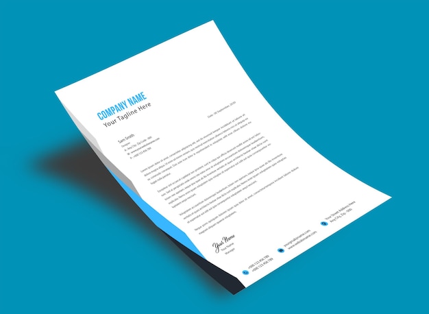 Título de carta oficial corporativo diseño minimalista 3D corporativo moderno creativo abstracto profesional LH