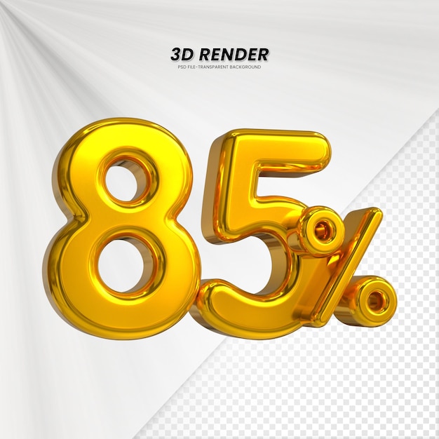 Título de venta de descuento de 3D Rendering para la composición 85 por ciento