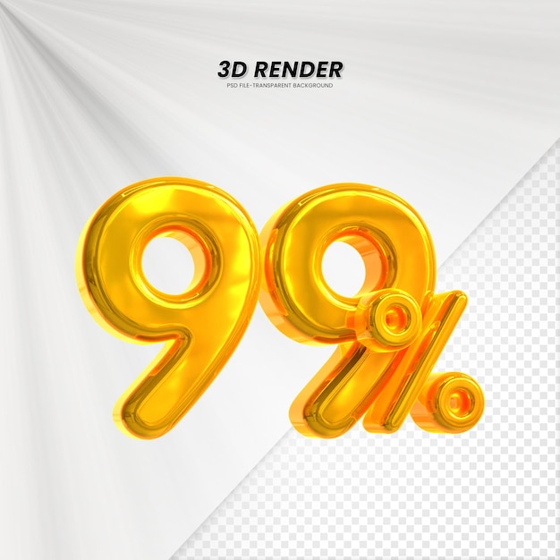 Título de venta de descuento de 3D Rendering para la composición 99 por ciento