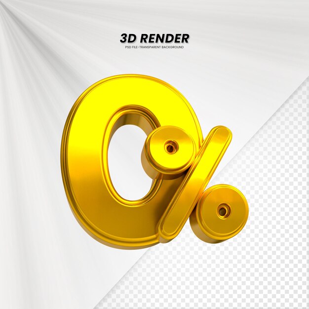 Título de venta de descuento de precio 3d Rendering para composición Concepto de número 0 por ciento