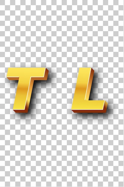 Tl gold-logo-symbol isolierter weißer hintergrund transparent