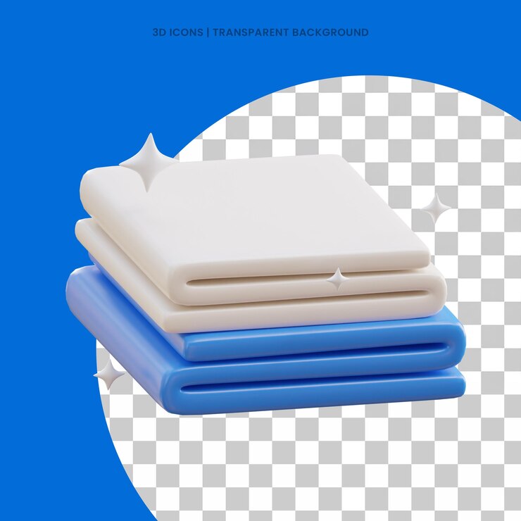 PSD toalha empilhamento banho suprimentos de limpeza 3d ícone psd