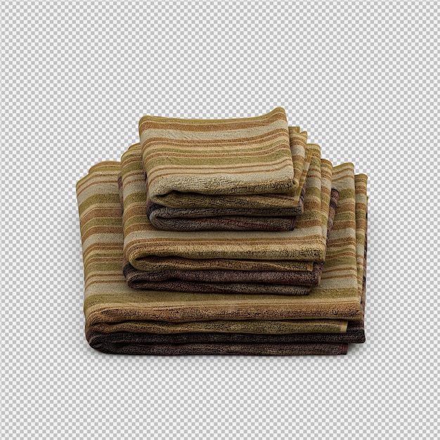 PSD toalhas dobradas 3d isoladas rende
