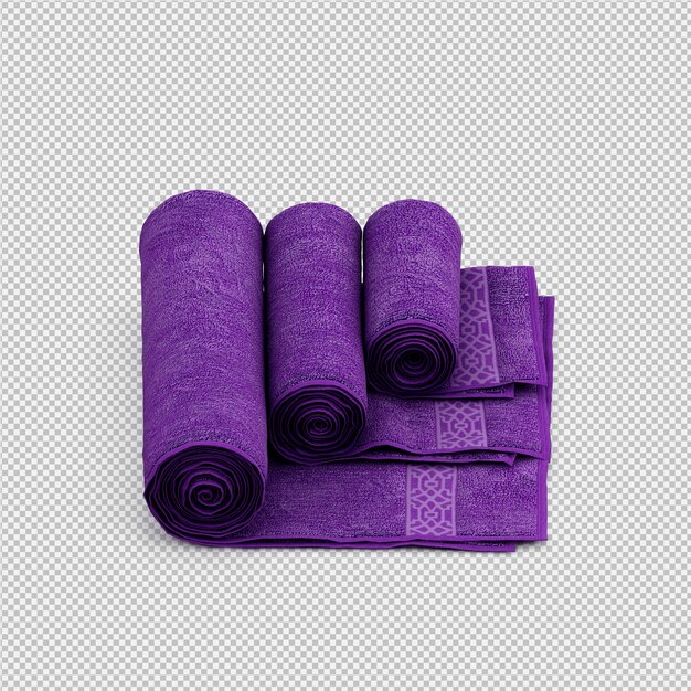 Toalla enrollada 3D aislado render