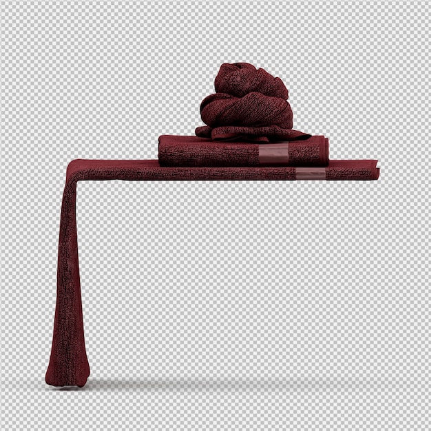 Toallas dobladas en el borde 3D render aislado
