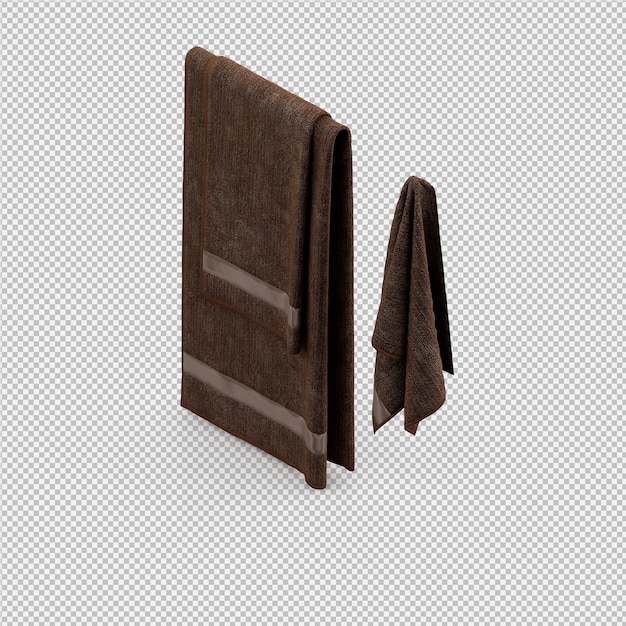 Toallas isométricas 3D aisladas render