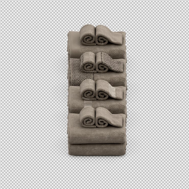 PSD toallas plegadas aisladas 3d renderizadas