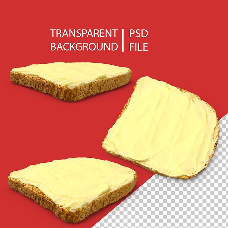 PSD toast con margarina png