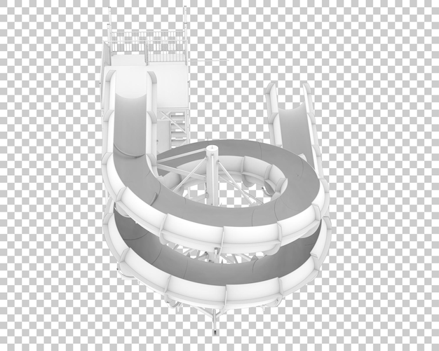 PSD tobogán del parque acuático aislado en la ilustración de representación 3d de fondo transparente