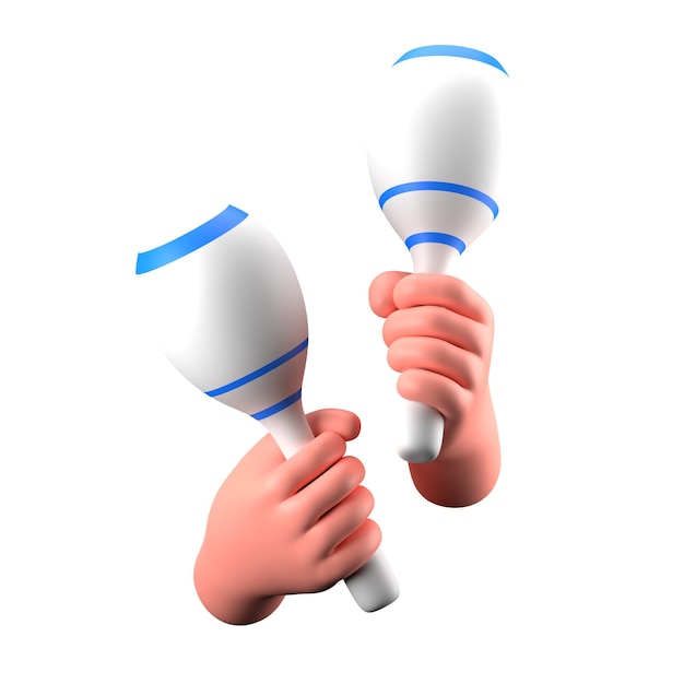 Toca con la mano el instrumento musical Maracas