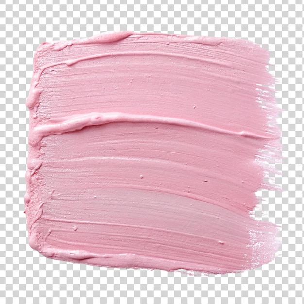 Toca de pincel rosa aislada sobre un fondo transparente