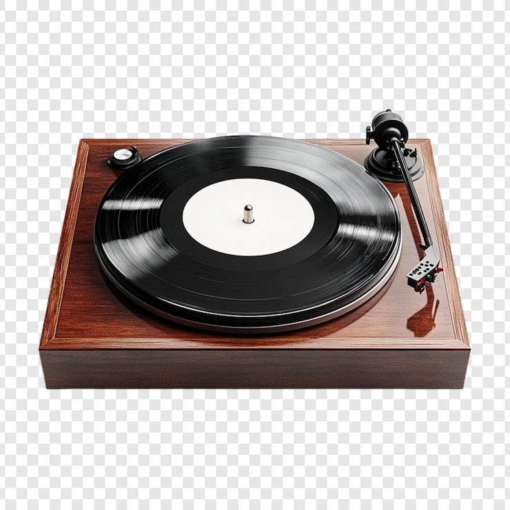 PSD tocadiscos antiguos que tocan discos de vinilo en una base de madera equipos de audio clásicos amantes de la música esenciales diseño nostálgico decoración del hogar