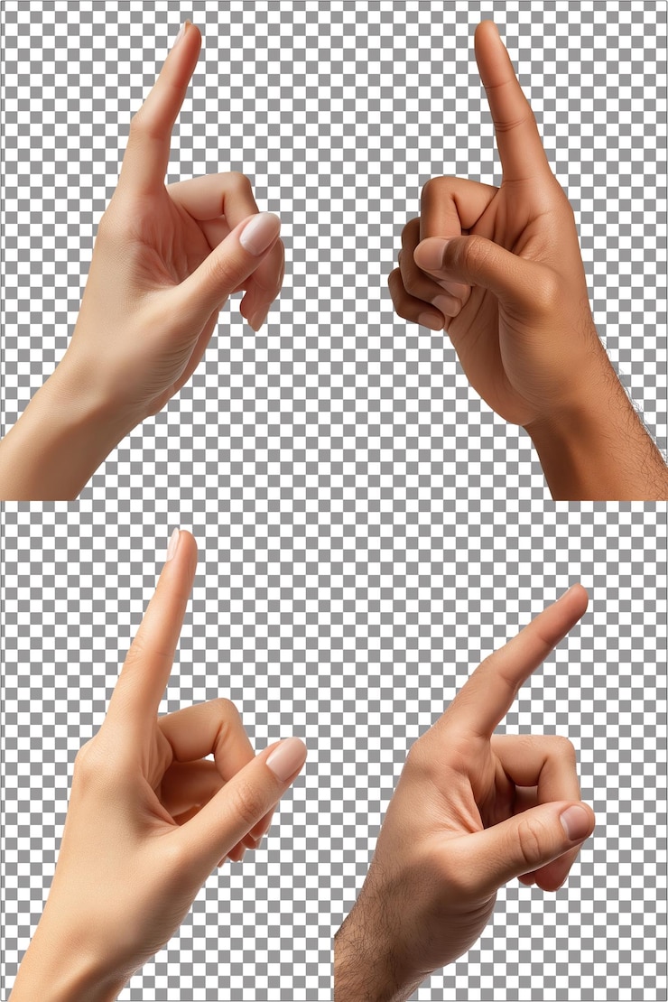 Tocar la mano hacer clic con el dedo gesto interactivo para el compromiso hiperrealista aislado PNG con
