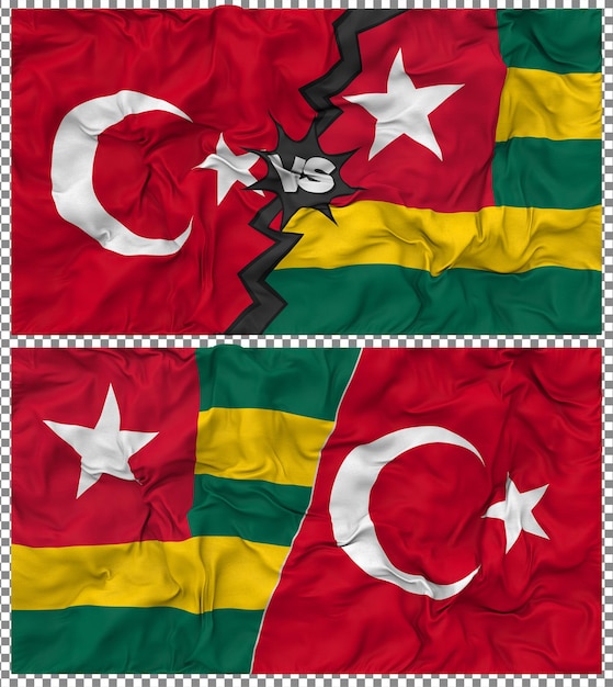 Togo contro Turchia Mezz'abbandonazione di bandiera in tessuto 3D