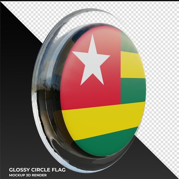 Togo0003 Bandeira de círculo brilhante texturizado 3d realista