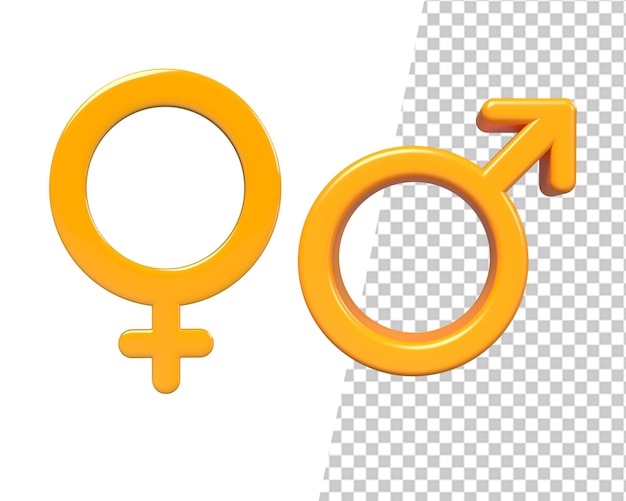 Toilette männlich und weiblich Zeichen 3D-Geschlechtssymbole