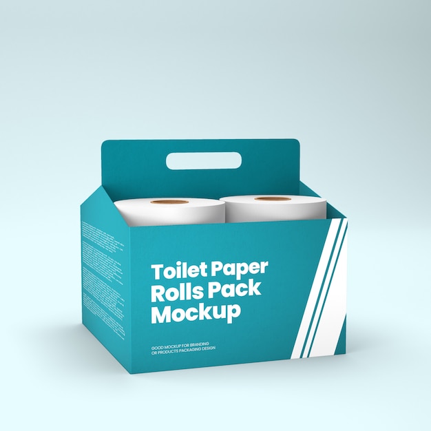 Toilettenpapierrollen pack 3d mockup