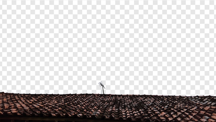 PSD un toit avec une antenne et le ciel