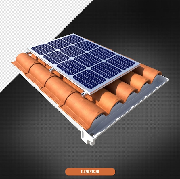 Toit de maison avec panneau solaire