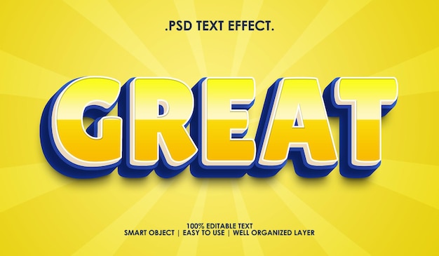 Toller gelb-blauer 3D-Textstileffekt