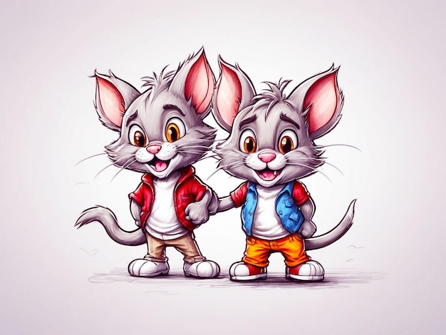 PSD tom e jerry adesivo bonito