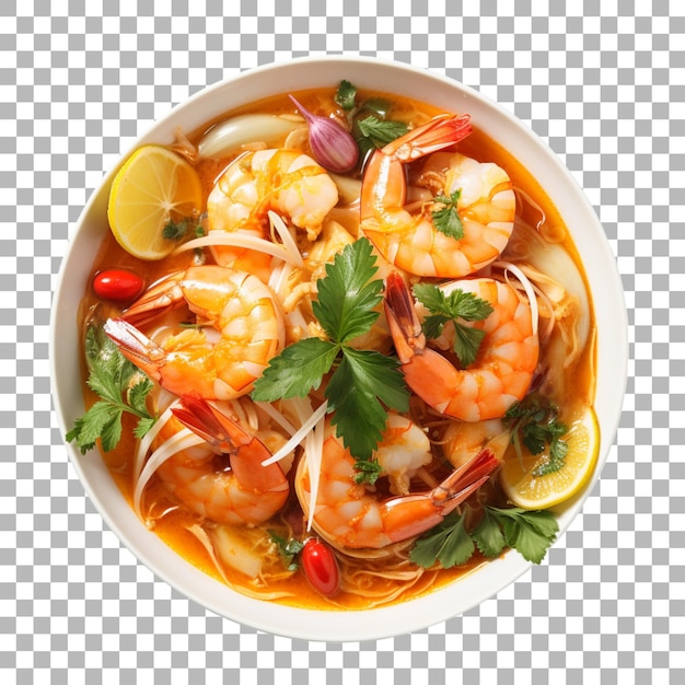 PSD tom yam sur un fond transparent