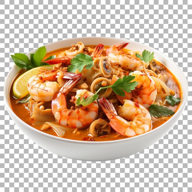 PSD tom yum sur un fond transparent