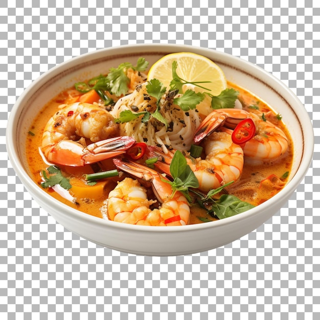 PSD tom yum sur un fond transparent