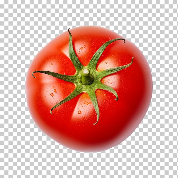 PSD tomate aislado en la vista superior de fondo transparente o blanco png