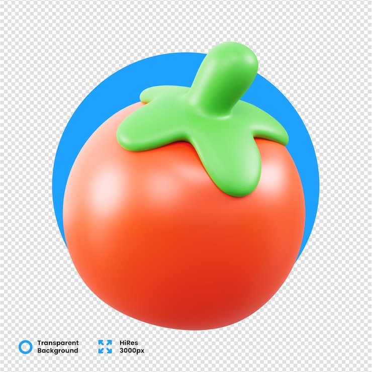 PSD tomate de color brillante con un acabado brillante